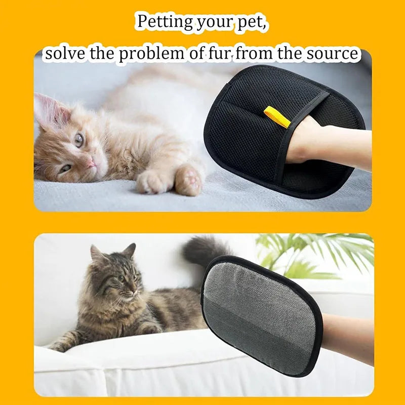 2x Pet Hair Removal Tools Reusable Gloves Pet Double Sided Beauty Gloves Carpet Removal Pet Fur Hair Pet Supplies Sofa Carpet Home