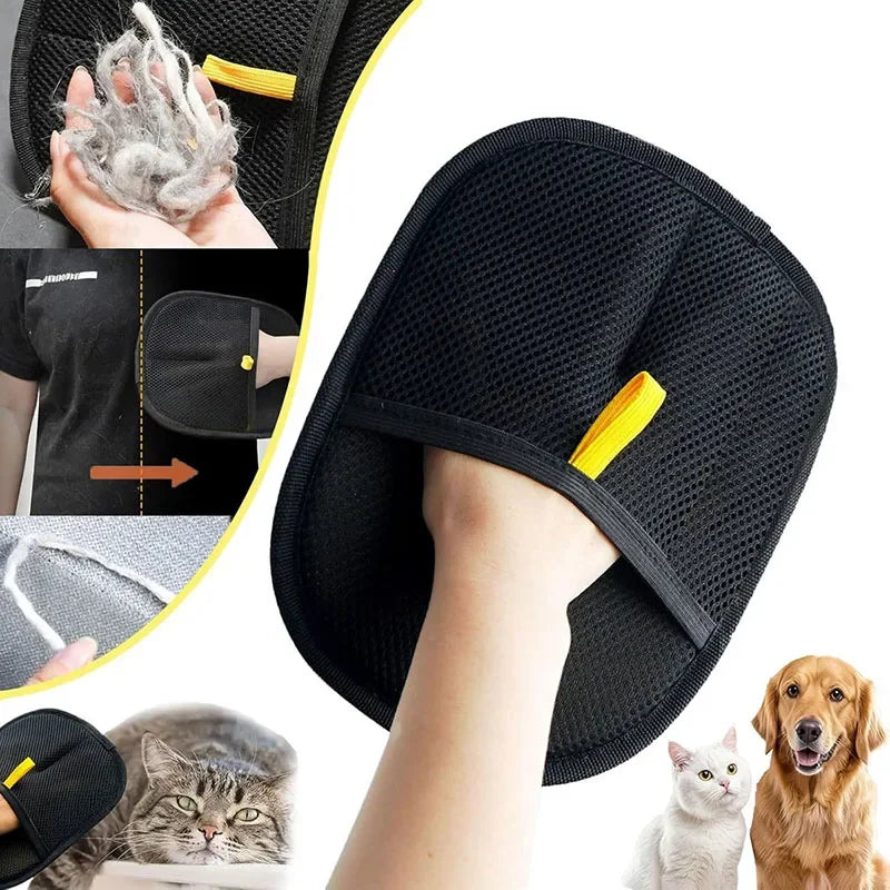 2x Pet Hair Removal Tools Reusable Gloves Pet Double Sided Beauty Gloves Carpet Removal Pet Fur Hair Pet Supplies Sofa Carpet Home